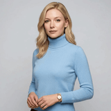 Suéter femenino de cuello alto con tejido de peluche Forglows