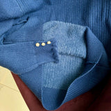 Suéter femenino de cachemira canalé con botones perlados Forglows