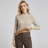 Suéter femenino de peluche con cuello Clarice Forglows