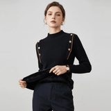 Suéter femenino de peluche con botones Forglows