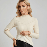 Suéter femenino de peluche con cuello Clarice Forglows