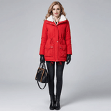 Parka femenina forrada con peluche y cuello alto Forglows